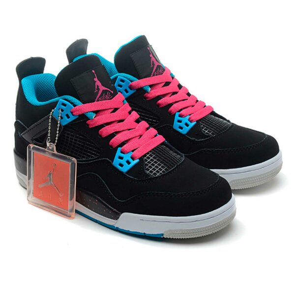 nike air jordan 4 retro black dynamic blue pink