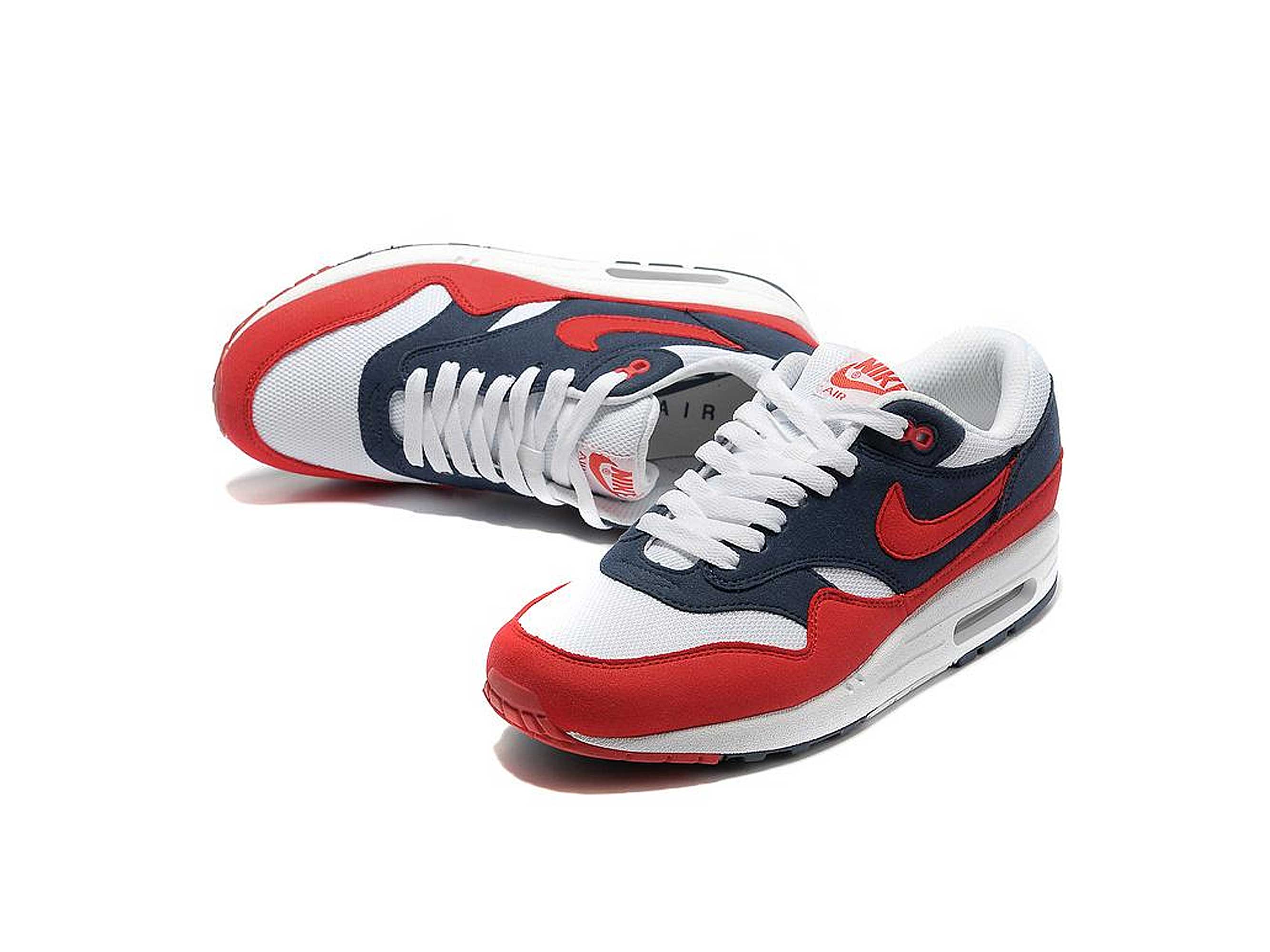 red white and blue nike airmax