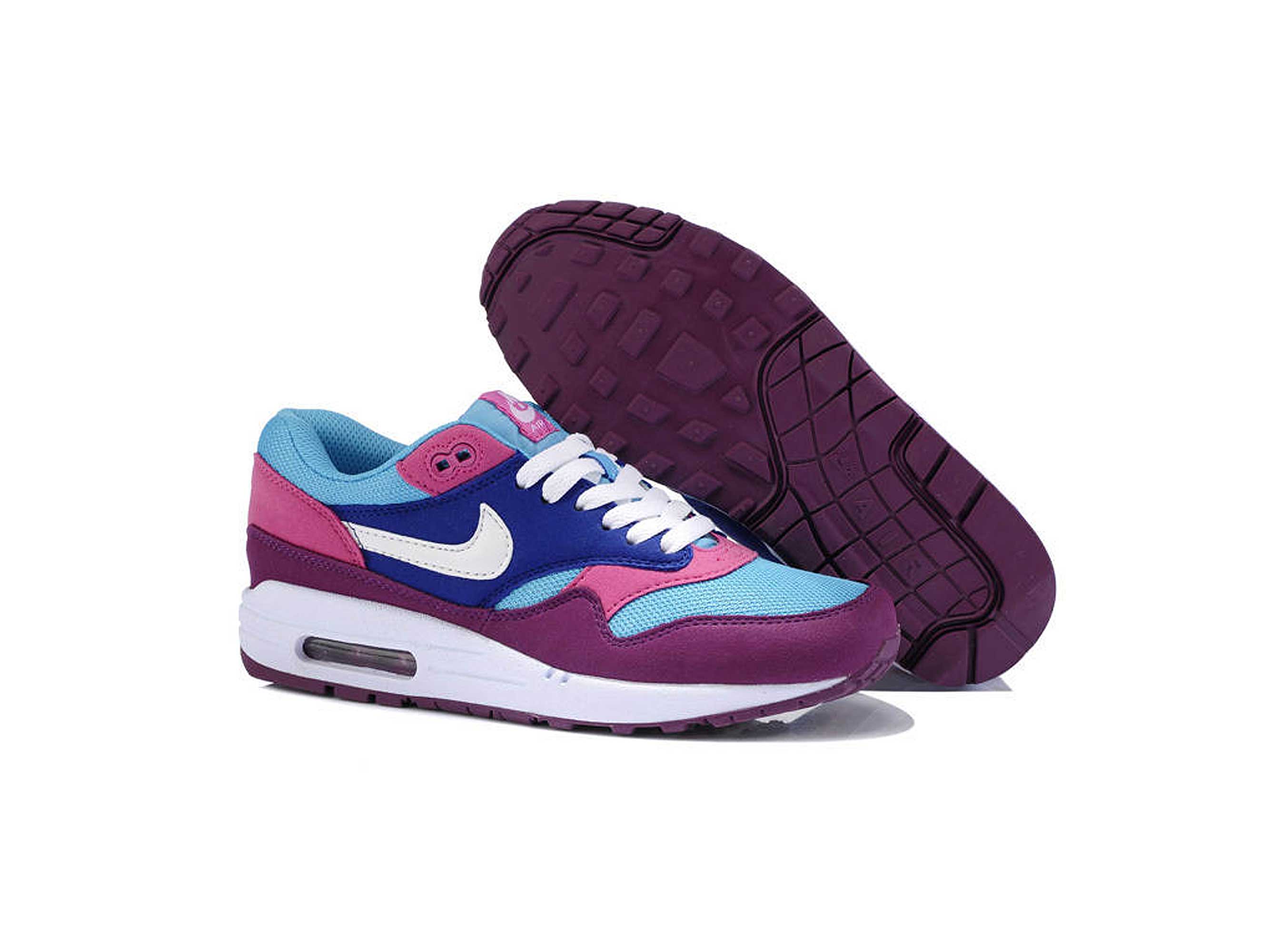 pink purple and blue air max