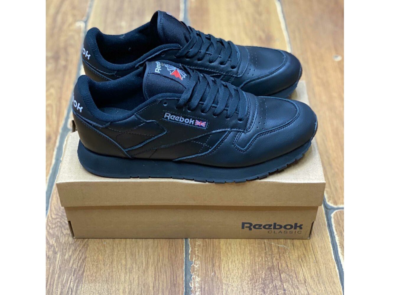 reebok royal classic leather all black купить