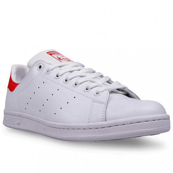 adidas stan smith leather white red