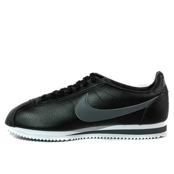 nike cortez leather triple black grey 749571_011 купить