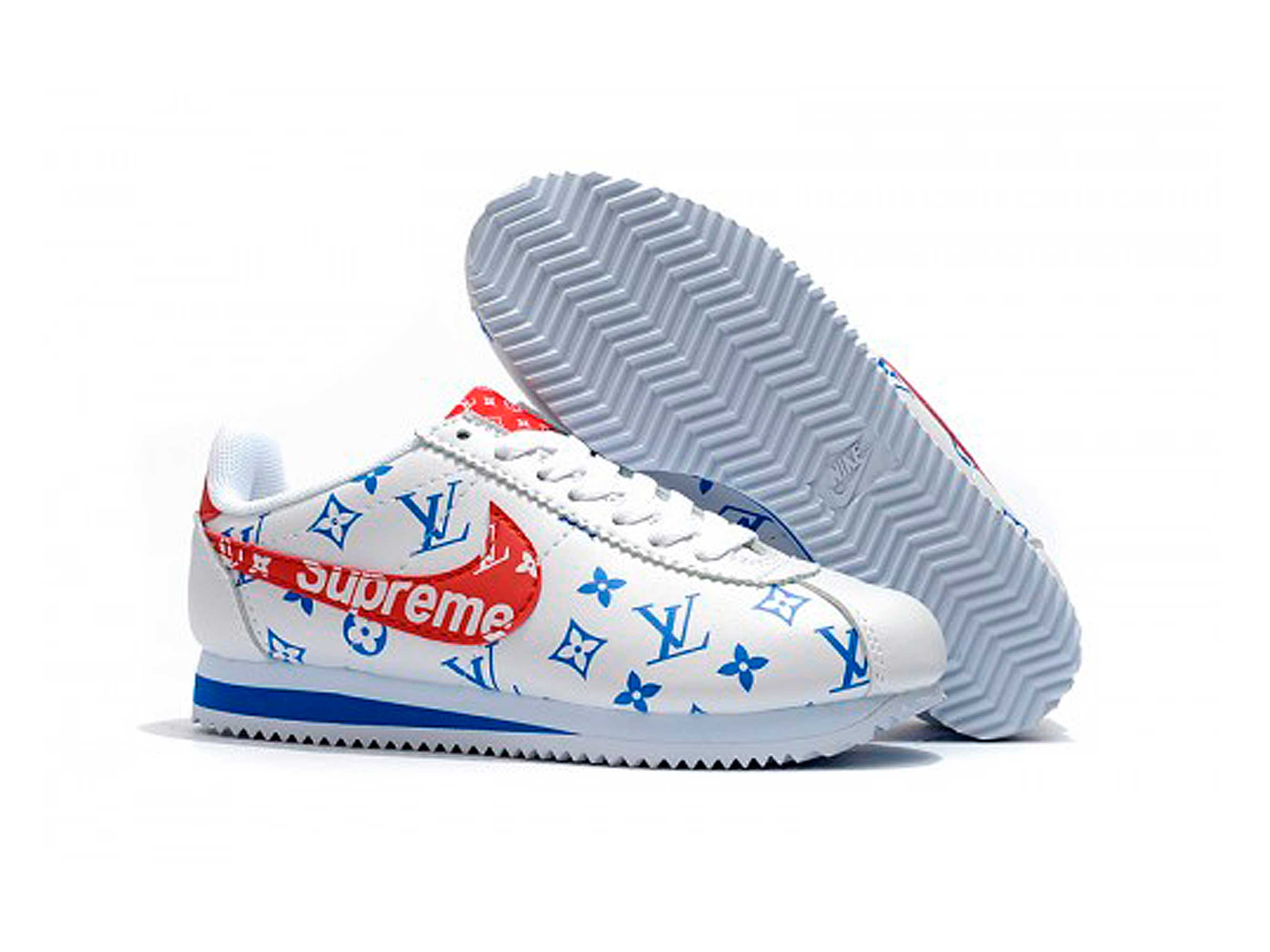 nike cortez x supreme x louis vuitton white red ⋆ Nike Интернет