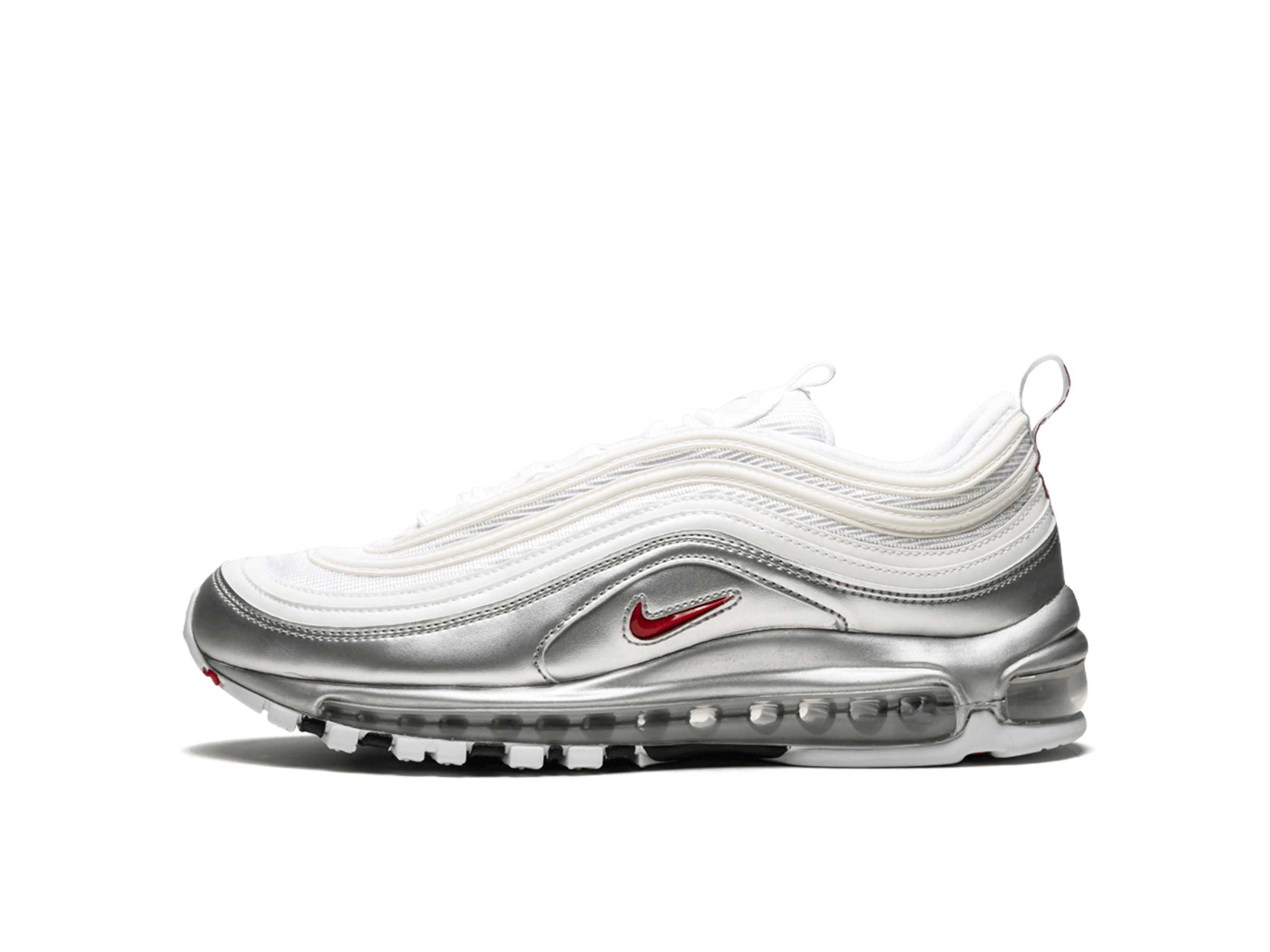 white and silver nike air max