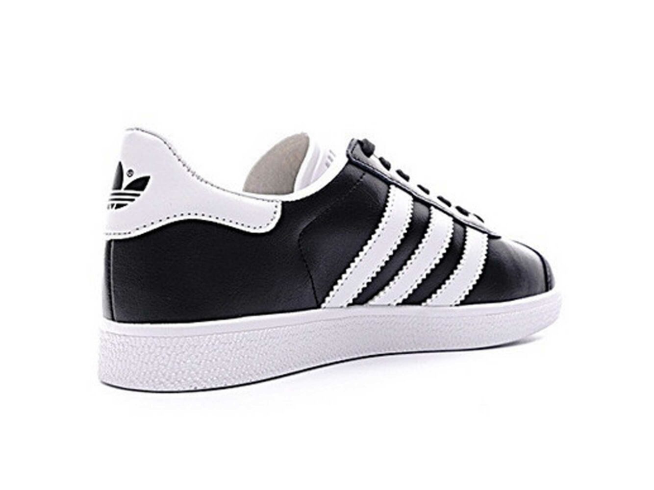 adidas gazelle leather black white купить