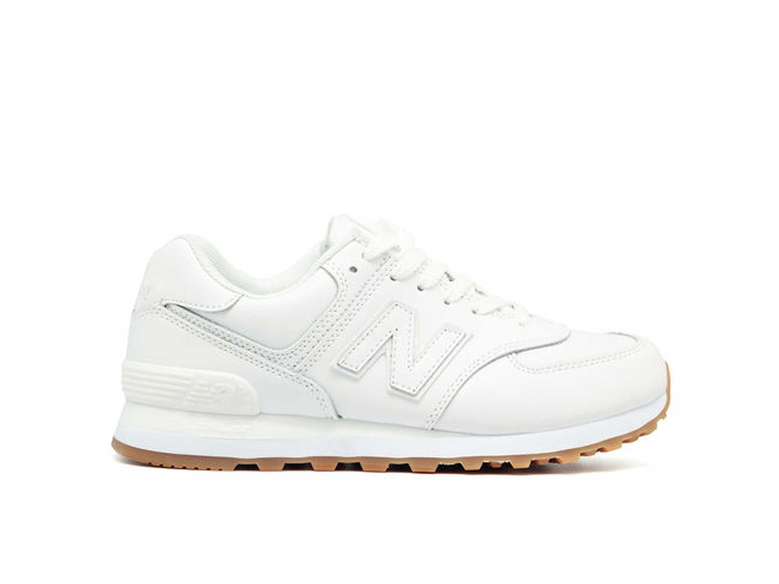 New Balance 574 женские белые кожаные