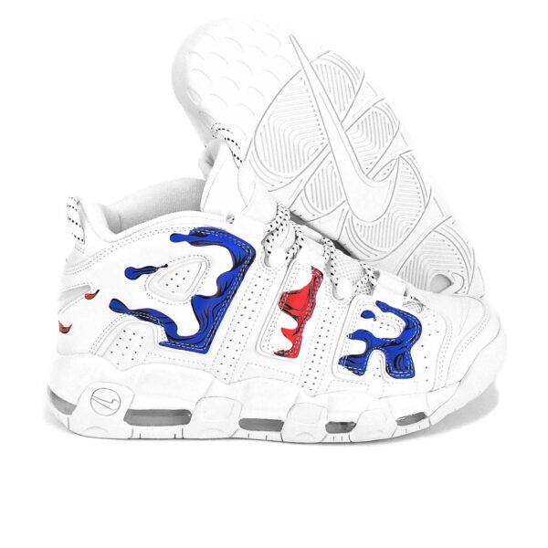 nike air more uptempo white red blue