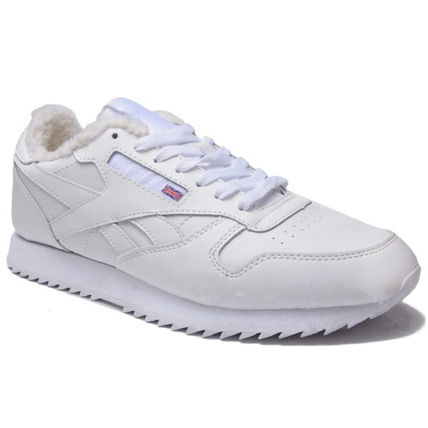 reebok classic leather all white fur