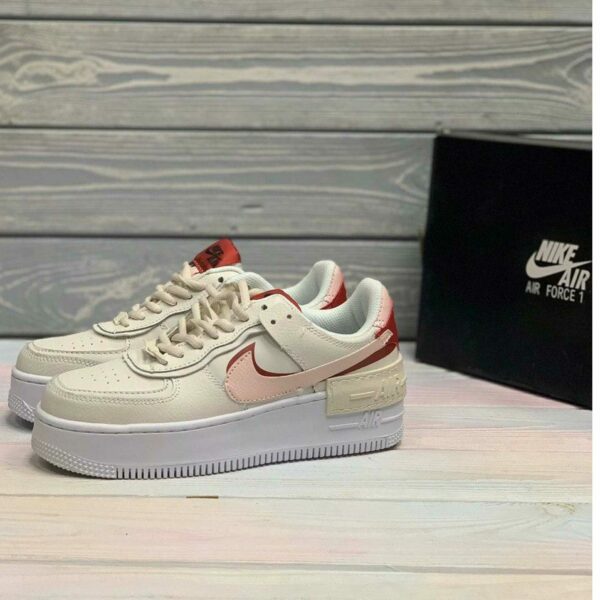 nike air force 1 beige red pink