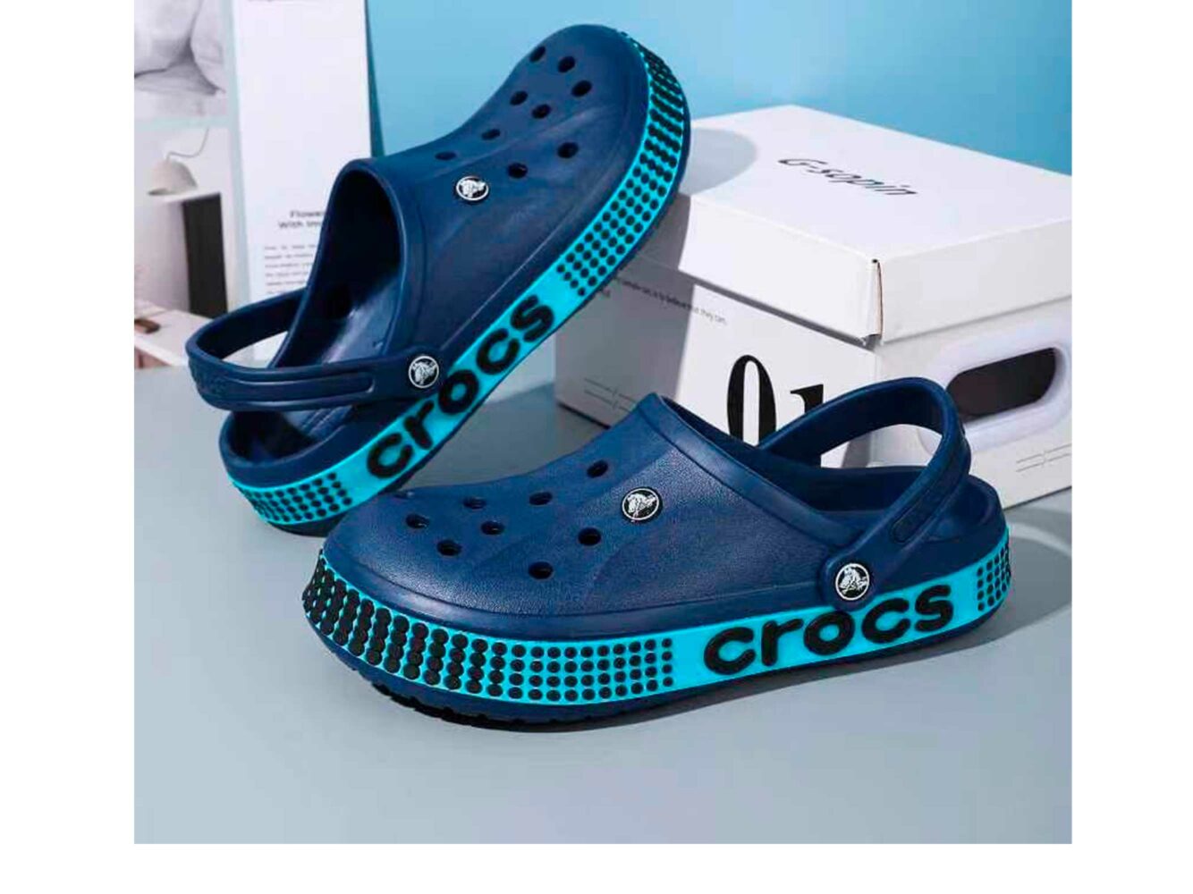 crocs bayaband logo motion blue 205083 купить