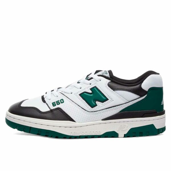 new balance 550 white black green BB550LE1 купить