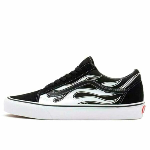 vans old skool dark white flame VN0A38G1K68 купить