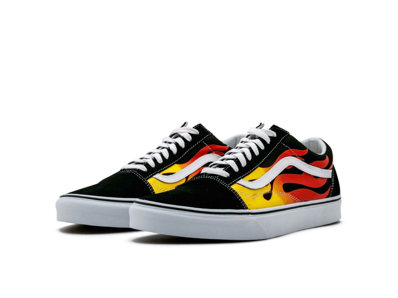 vans old skool red yellow flame VN0A38G1PHN купить