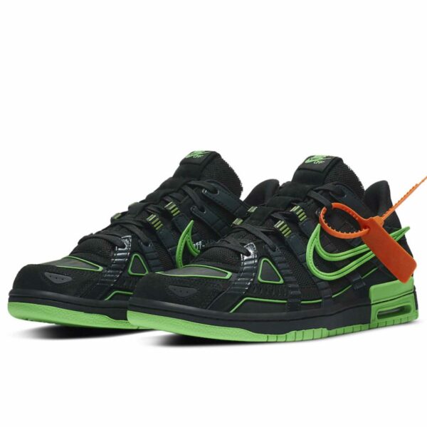 off-white x nike air rubber dunk black white green strike CU6015_001