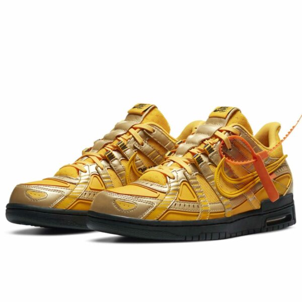 off-white x nike air rubber dunk university gold black CU6015_700