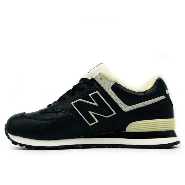 new balance 574 black lether hi winter купить.