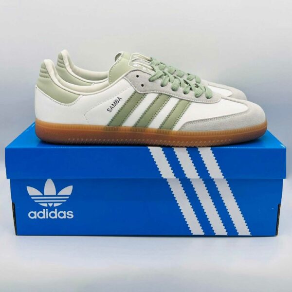 adidas samba cloud white silver green ID0492