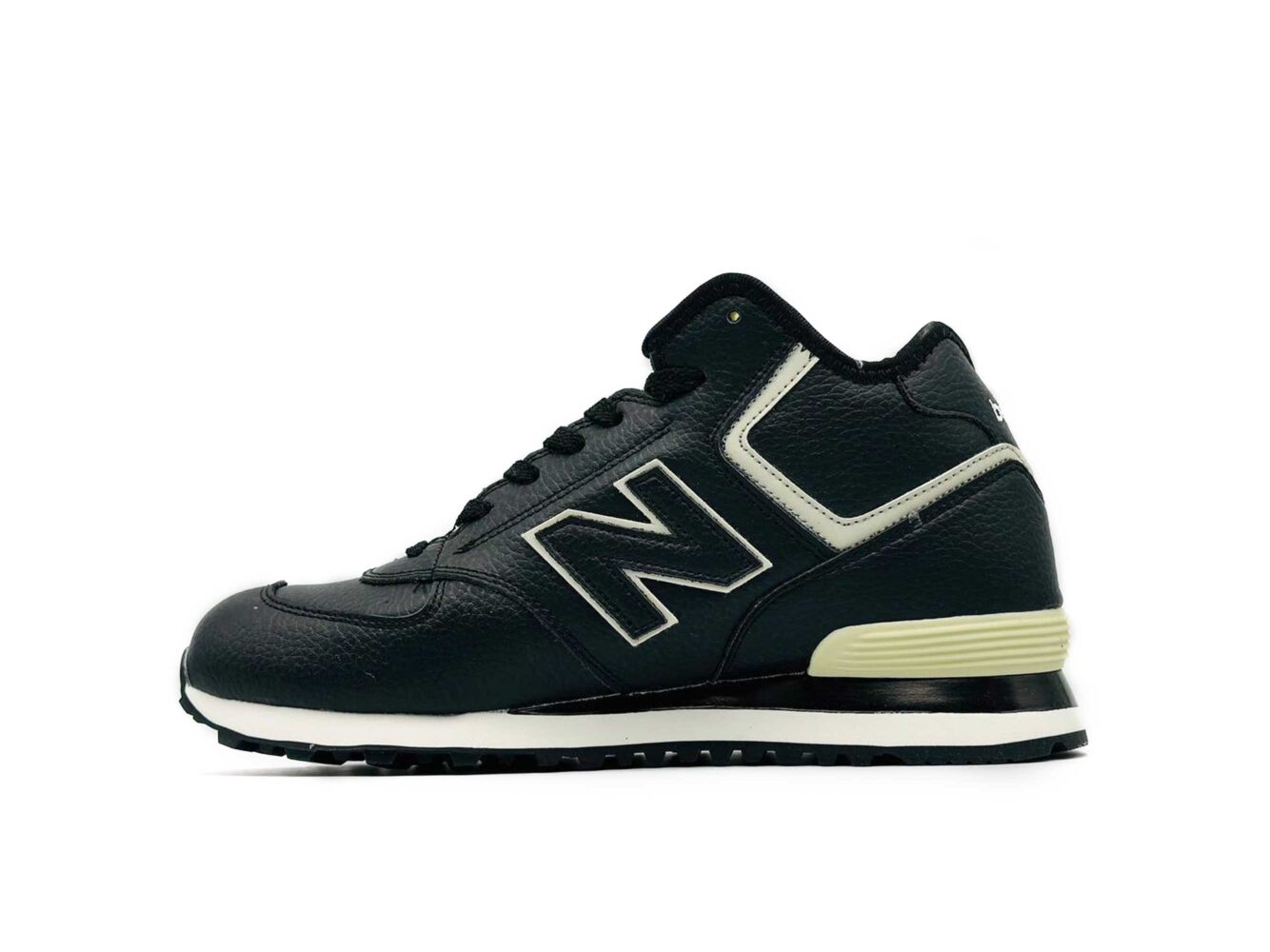 new balance 574 black lether hi winter купить