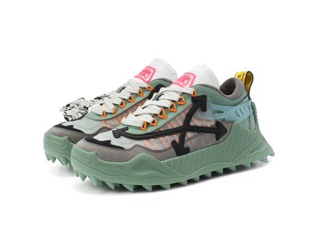 Off-White green & black Odsy 1000 sneakers OMIA139R21FAB0015110 купить